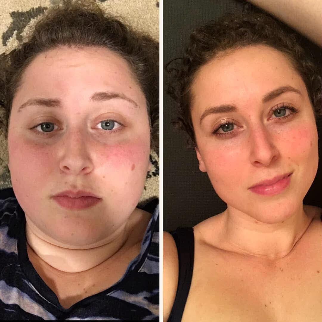 Kirsten before and after her transformation